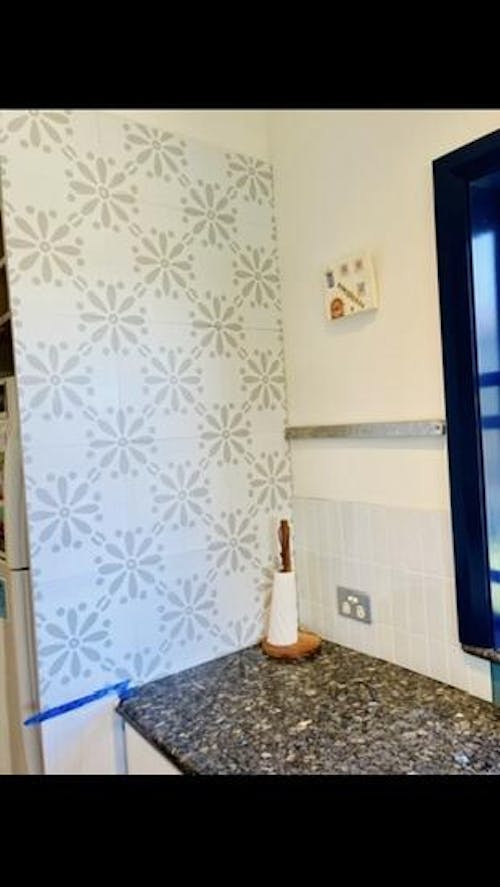 Vinyl Floor Stick on Tile - Grey Bloom