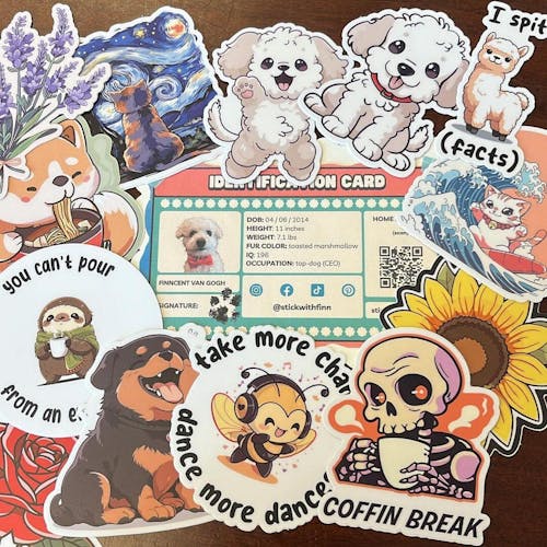 Cat Surfing on Kanagawa Great Wave Sticker