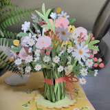 Felicitare 3D Pop-Up cu Buchet de Flori