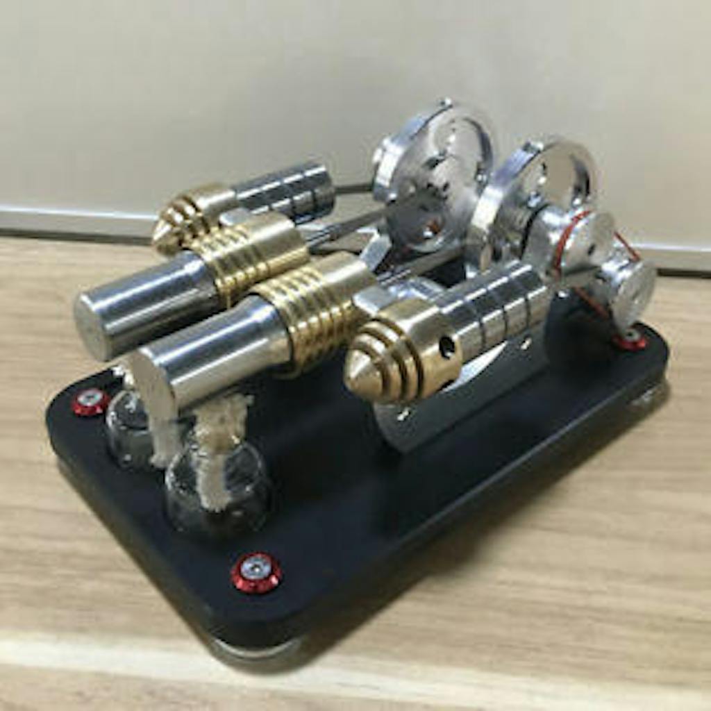 Stirling Engine Kit 2-Cylinder Parallel Bootable Micro External