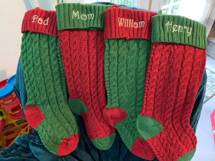Nanou 18 Inch Knitted Christmas Stockings - Large Family Holiday Stockings For Fireplace & Tree Decor (Green, Pack Of 1)