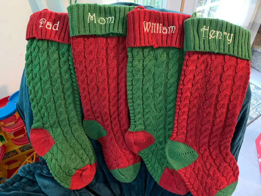 Nanou 18 Inch Knitted Christmas Stockings - Large Family Holiday Stockings For Fireplace & Tree Decor (Green, Pack Of 1)