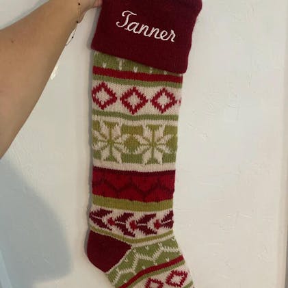 Personalized Knitted Christmas Stockings Red Green White– Stocking