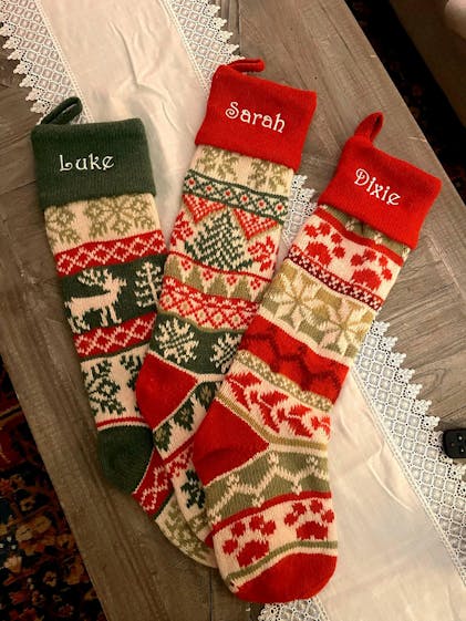  KLL Christmas Traditional Red Personalized Stockings