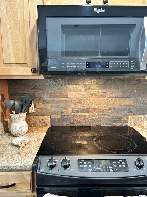 Burning Forest - Self-Adhesive 3D Peel & Stick Real Stacked Stone Tiles [Pack of 10]