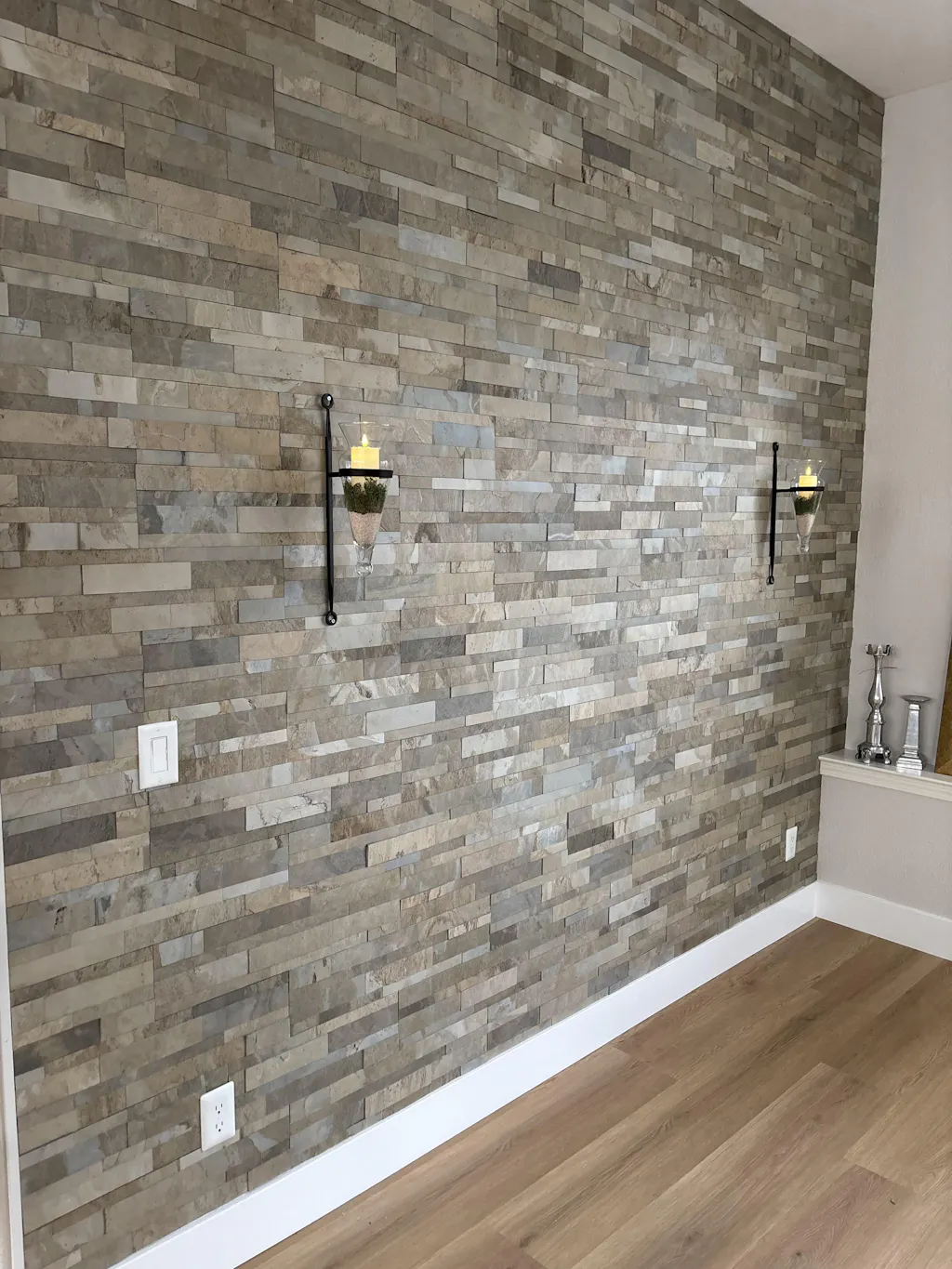 Opal Ash - Self-Adhesive 3D Peel & Stick Real Stacked Stone Tiles [Pack of 10]