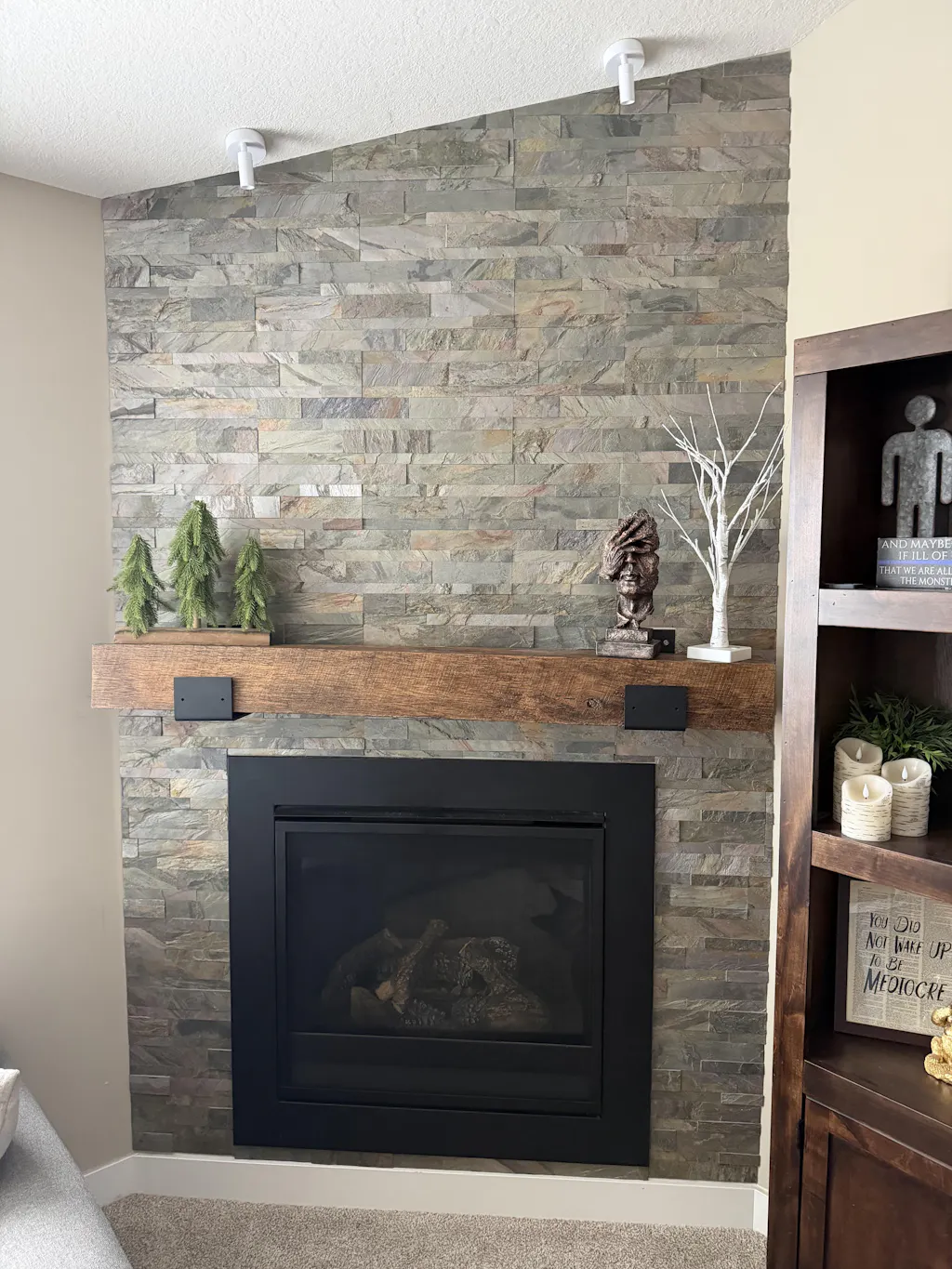 Burning Forest - Self-Adhesive 3D Peel & Stick Real Stacked Stone Tiles [Pack of 10]