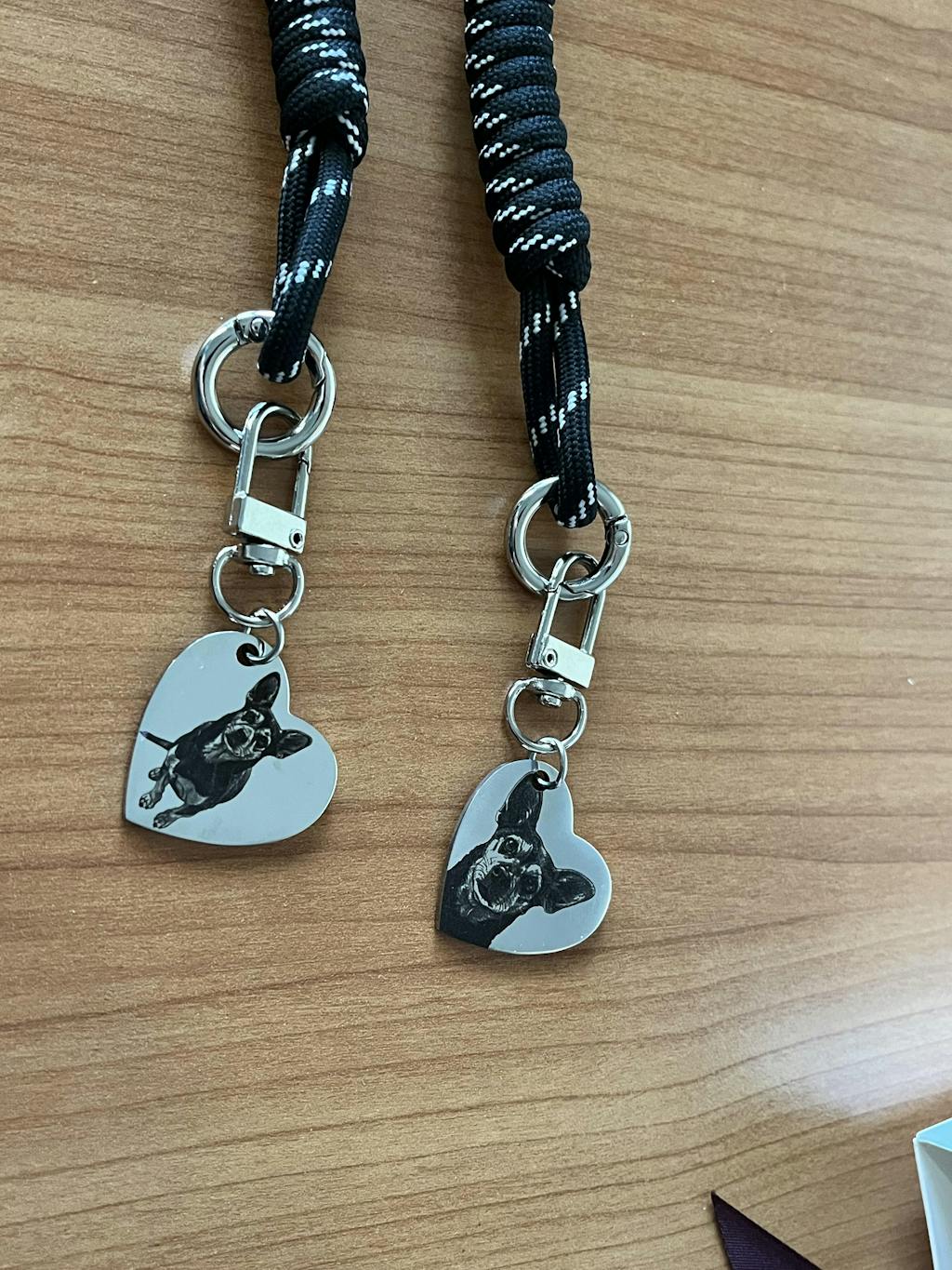 Heart keychain with cord