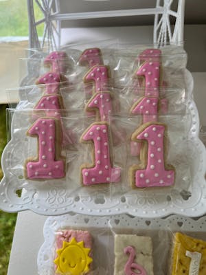 Mini Number / Letter Cookies - Polka Dots (2 dozen)