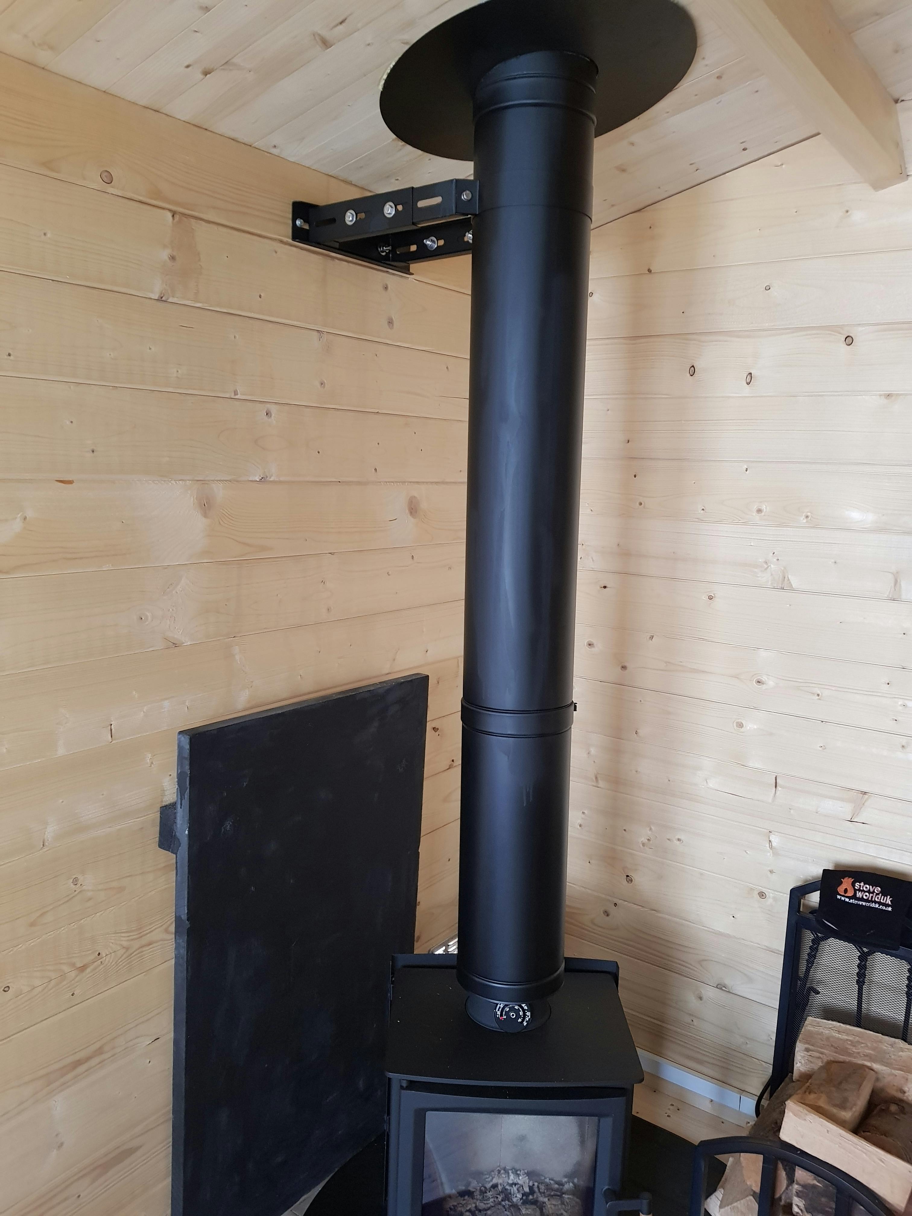 Wood burning stove in a shed 3m chimney kits (shed, garage, gazebo, ho