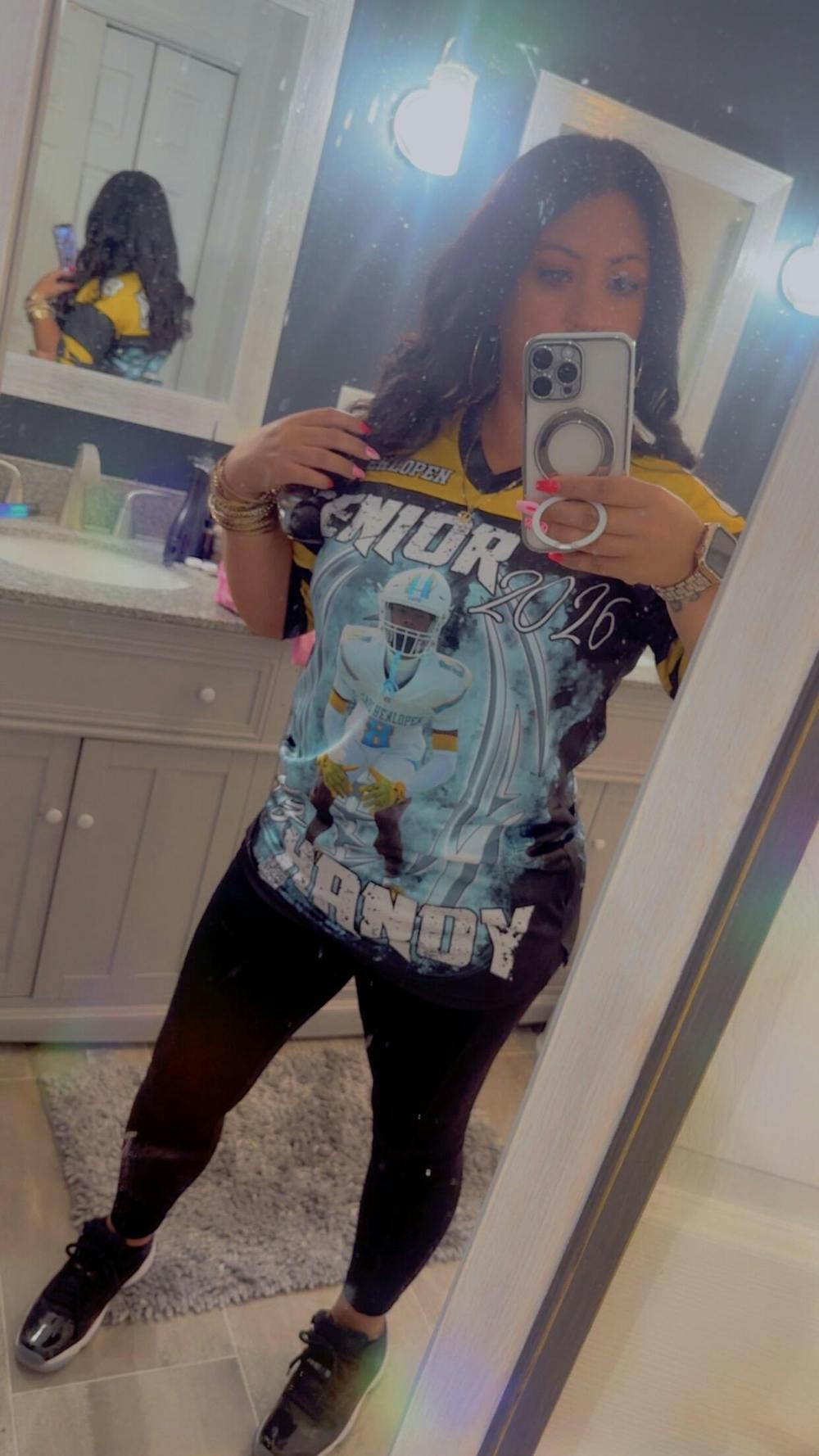 Custom Photo Football Jersey Shirt For Football Family Game Day Shirt H2511