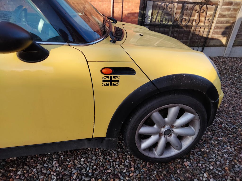 2x Mini Cooper Union Jack Flag Stickers