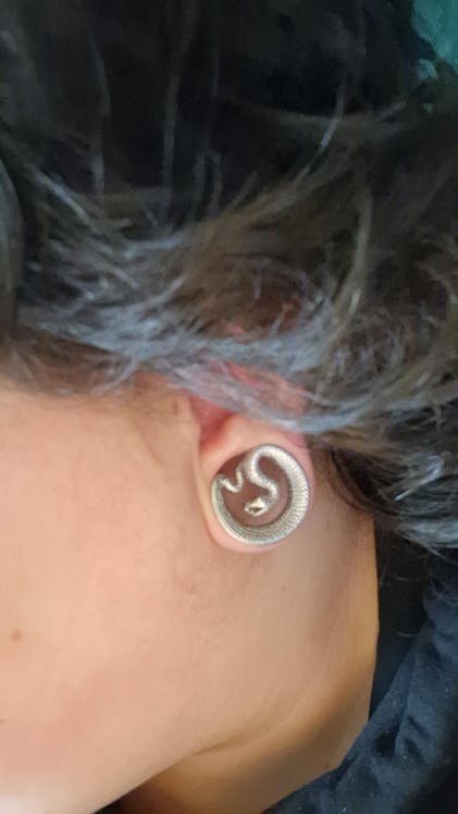 Snake Surgical Steel Saddle Plug Ear Weight Ear Hangers SIBJ