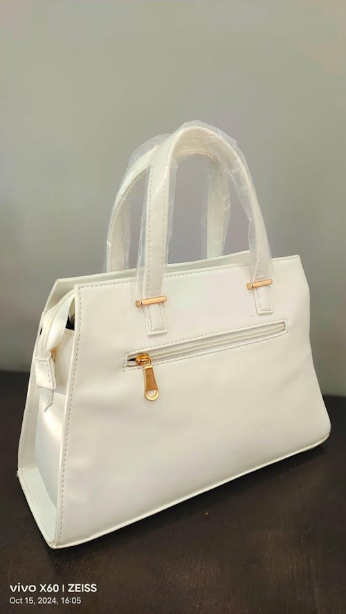 Periwinkle Blue and White Handbag