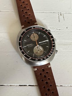 Watch Strap Leather Racing Vintage by STRPS® - Tobacco & Dark Brown & Black