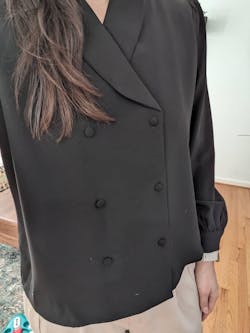 Long Sleeve Shawl Collar Blouse