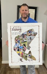 Fishing Photo Collage Gift, Fish Shape Canvas, Fishing Gift, Custom Bass  Fish Shape Wall Art - Stunning Gift Store