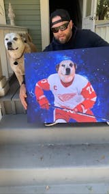 Hockey Pet Portrait NHL Dog Portrait Poster Custom Pet 