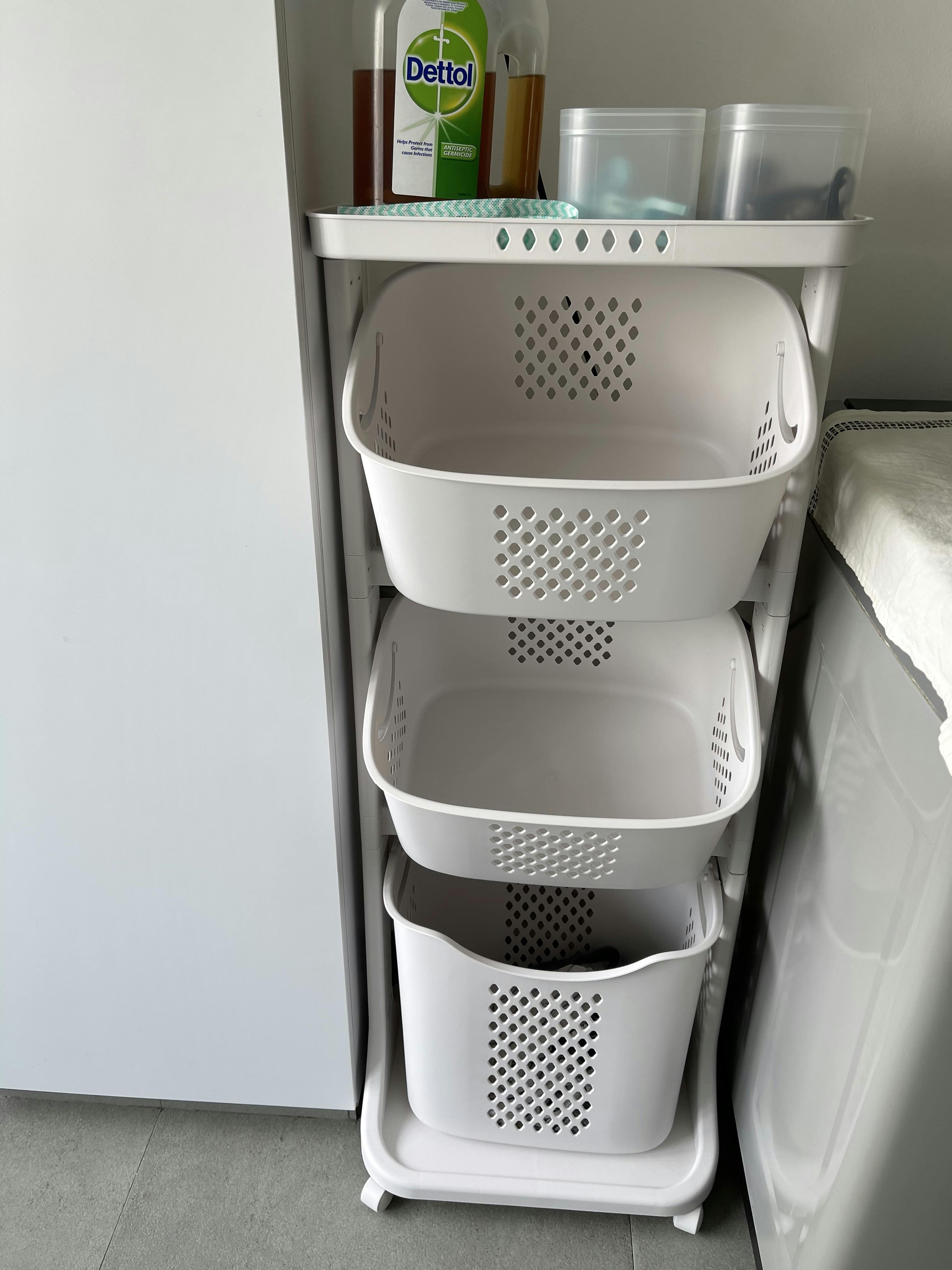 MultiTier Laundry Basket With Wheels Trolley & Clothes Style Degree