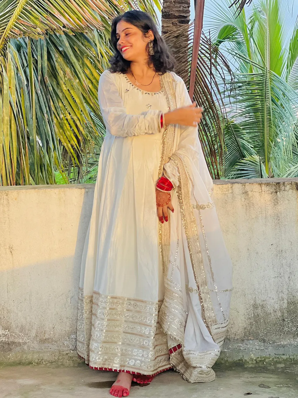 Uvrita Lawn Off White Anarkali Set