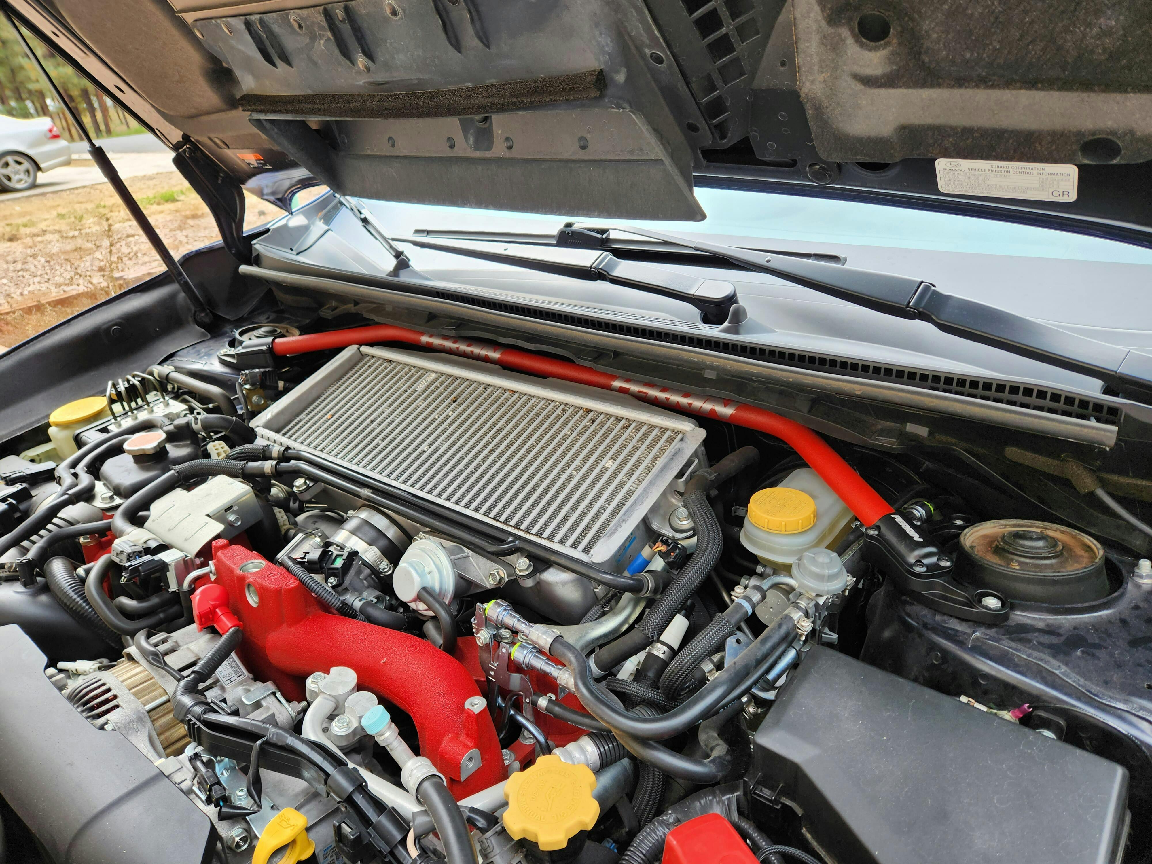 Perrin Front Strut Tower Brace Red 20082021 WRX / 20082021 STI / 2013