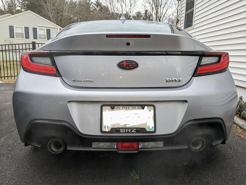 Subaru OEM License Plate Frame Stainless Steel Matte Black w/ BRZ Logo