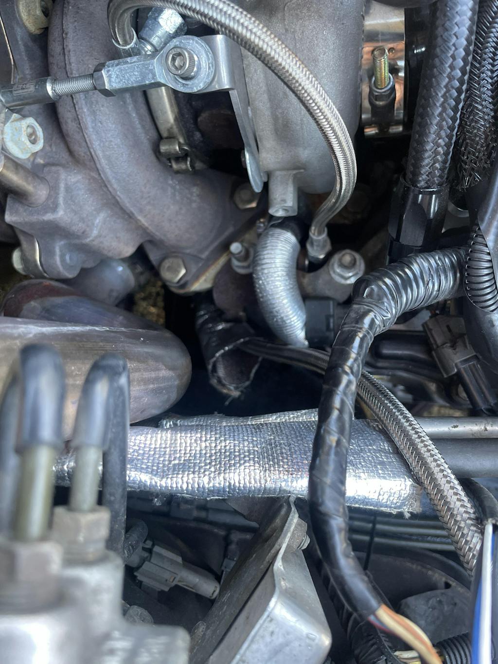 IAG Performance High Pressure Braided Power Steering Line (OEM Routing