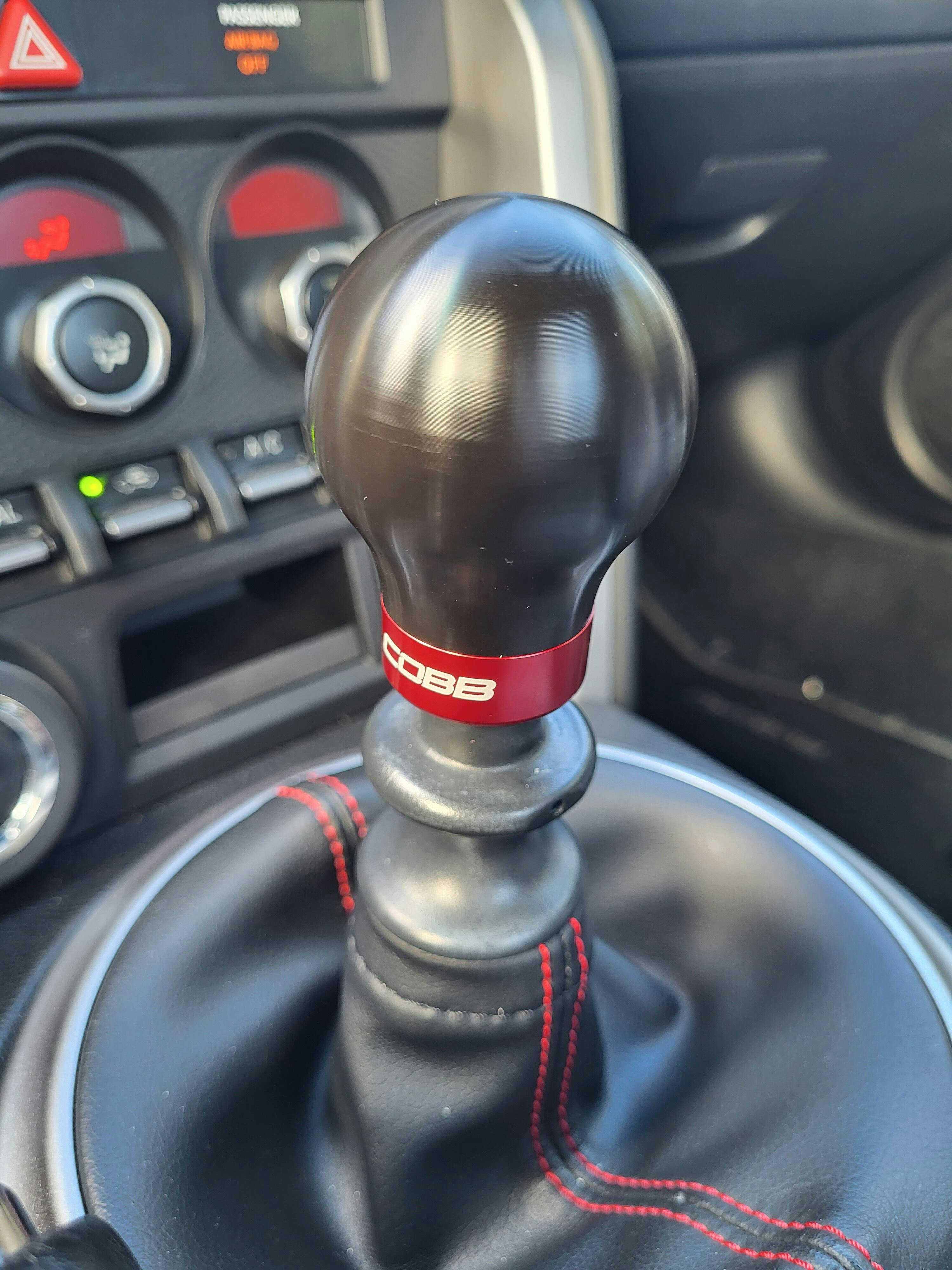 COBB Weighted Delrin Shift Knob Black w/ Red 6 Speed Subaru Models