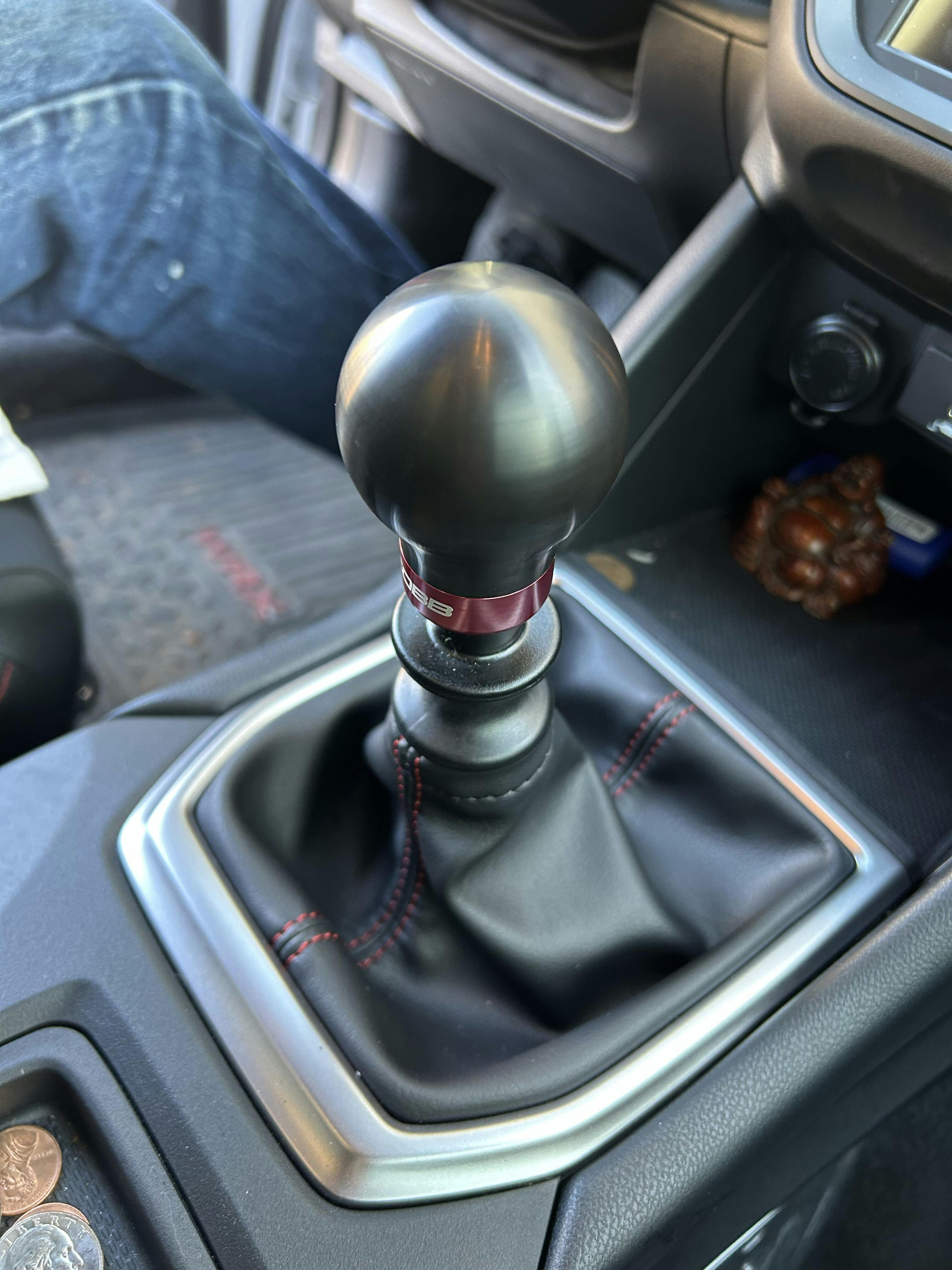 COBB Weighted Delrin Shift Knob Black w/ Red 6 Speed Subaru Models