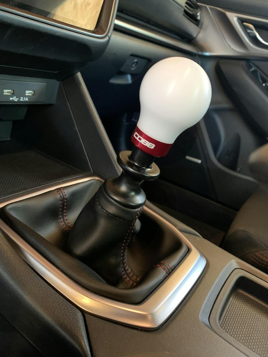 COBB Weighted Round Delrin Shift Knob White w/ Interchangeable Base 6