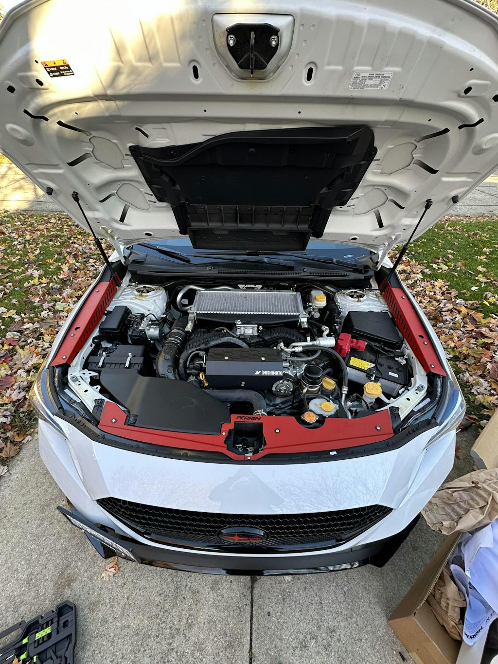 Perrin Radiator Shroud Kit Red 20222024 WRX