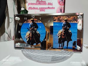 Reloj de Vidrio Rectangular con Espejo