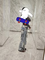 Crazy Girl High Street Black Blue Baggy Jeans