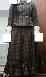 Sweet Dream Chocolate Filled Brown Plaid Jacket Skirt Two Piece Set