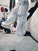 Pocket Cat Star Chain Black White Blue Leg Warmers