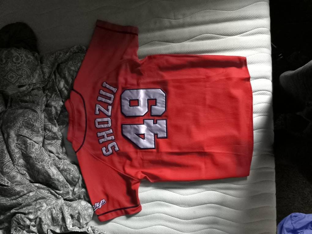 Retro NPB Japan Hiroshima Carp Baseball Knit Jersey Yuya Shozui