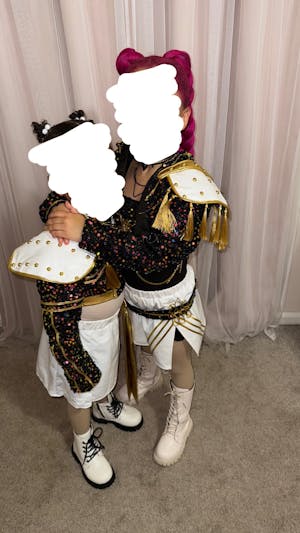 Pop Star Golden Performance Costume Black/White/Gold Stage Dance Outfit Halloween Cosplay