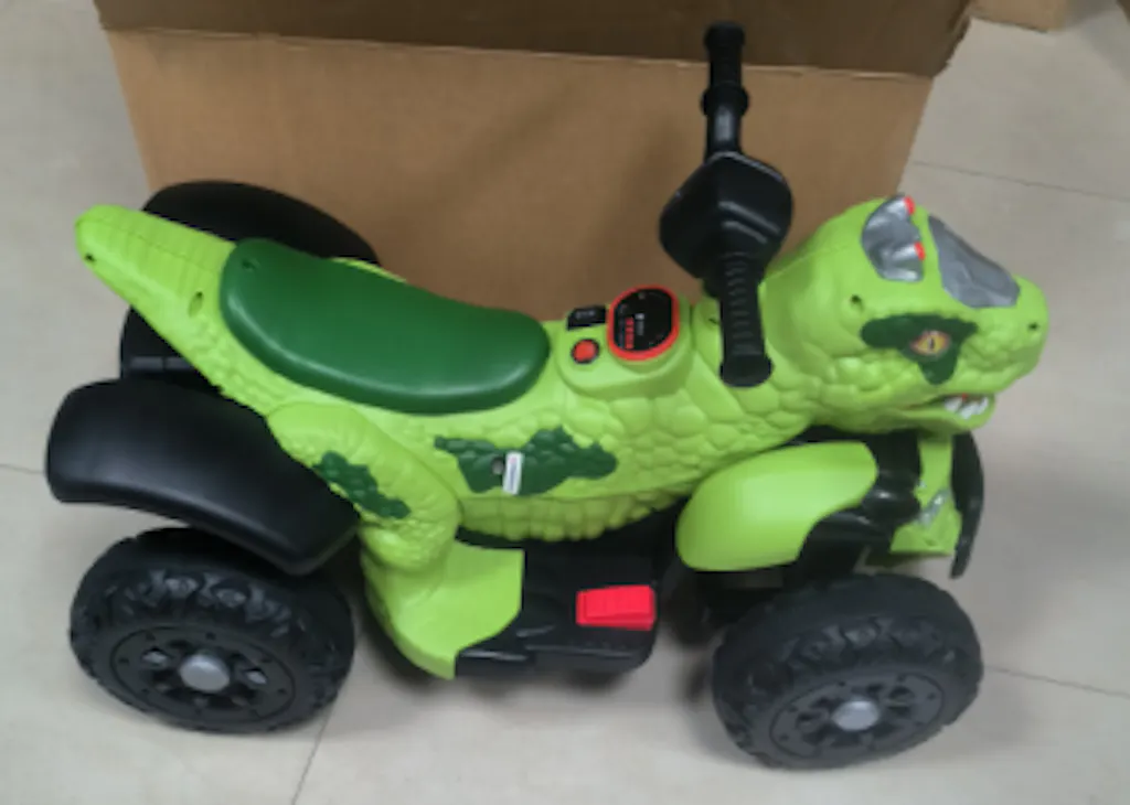 6V Dinosaur Ride-on ATV Kids Electric Car 4-Wheel Off-road Vehicles with LED Lights & Music