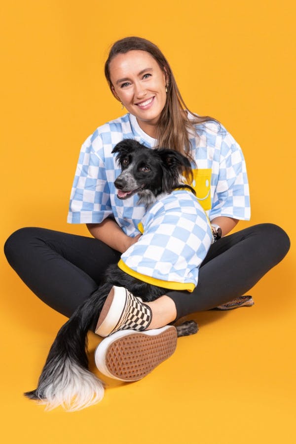 Cotton Smiley Matching Tee For Dog and Dog Parents