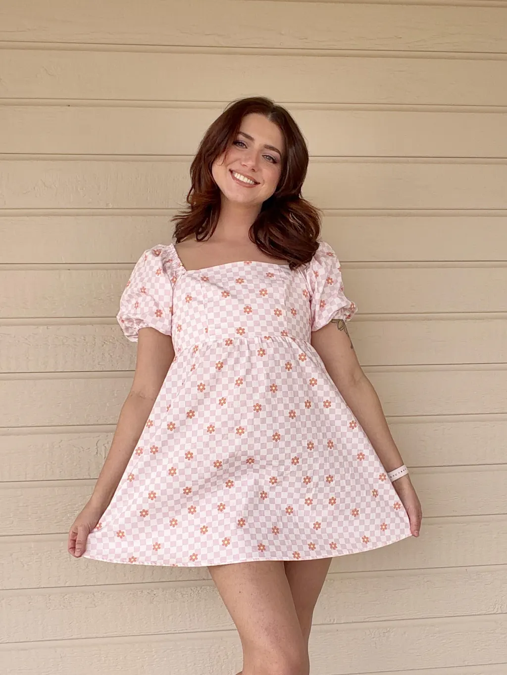 Floral Puff Sleeves Dress