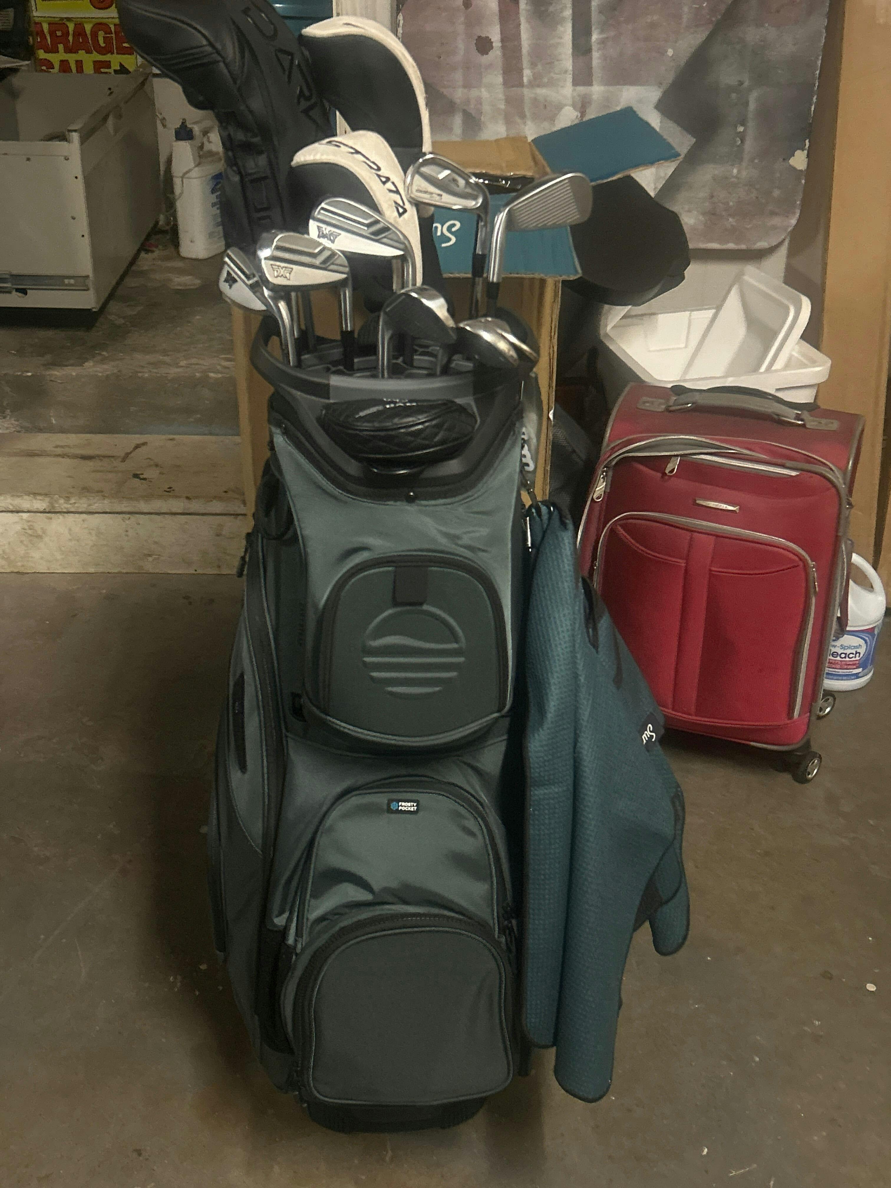 The Big Rig | Cart Bag - White Vegan Leather – Sunday Golf