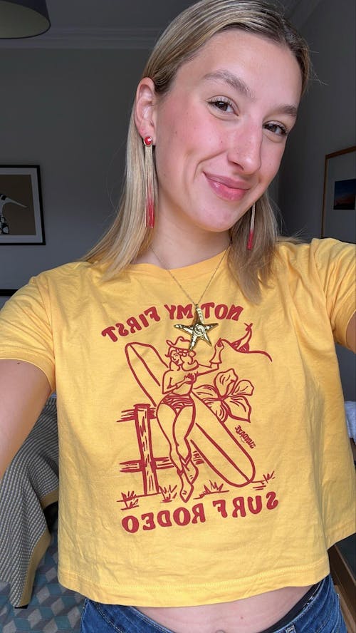 Surf Rodeo Baby Tee Yellow