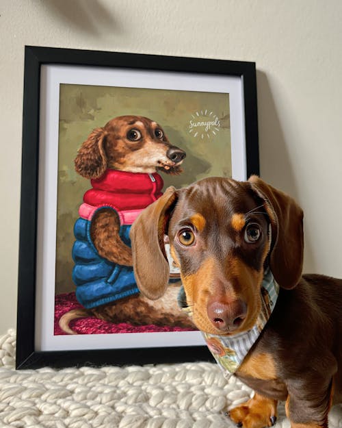 Custom Pet Portraits - Poster/Canvas/Oil Painting - Framed/Rolled