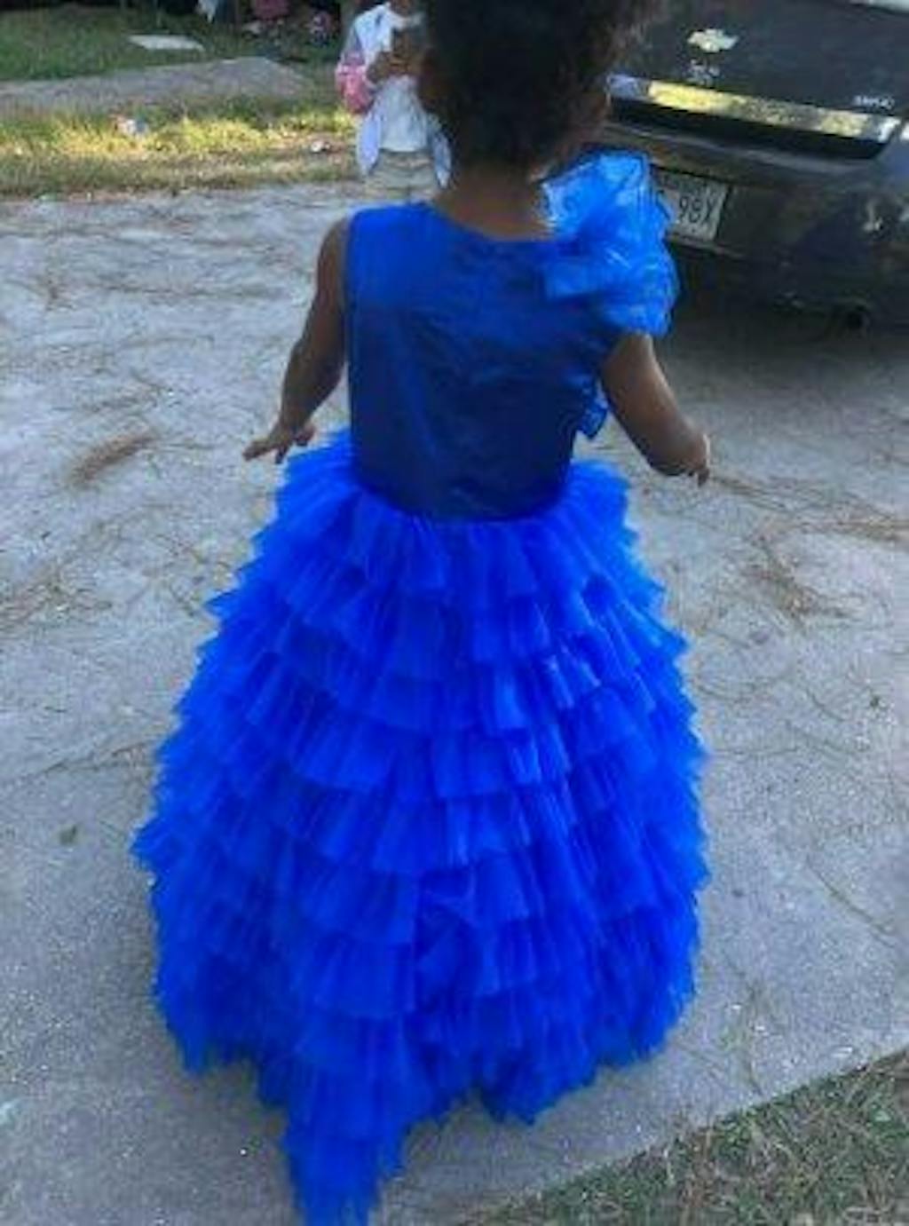 Sunnypetal Luxury Pageant Flower Girl Dress Long Princess Wedding Birthday Party Ball Gown