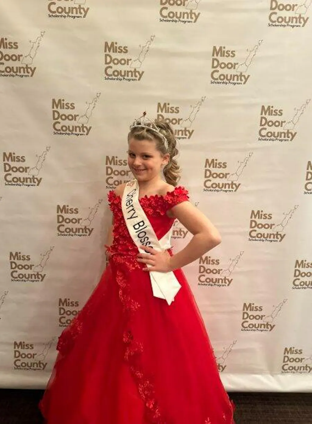 Sunnypetal Ball-Gown Tulle Lace Flower Girl Dress With Beading & 3D Floral Appliqués