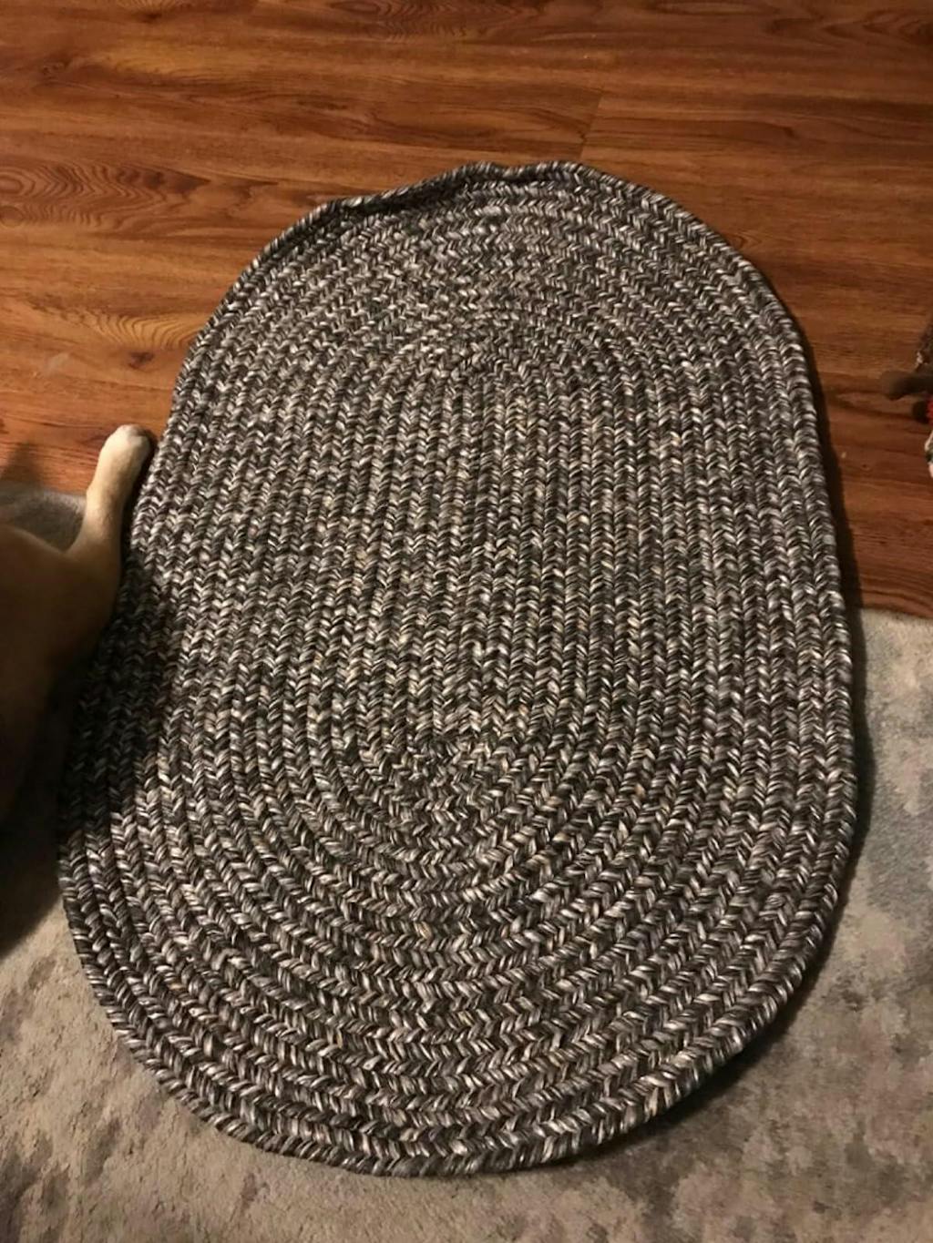 Beige Farmhouse Rug -  Washable Indoor/Outdoor -Primitive Braided Rugs  - Made in USA