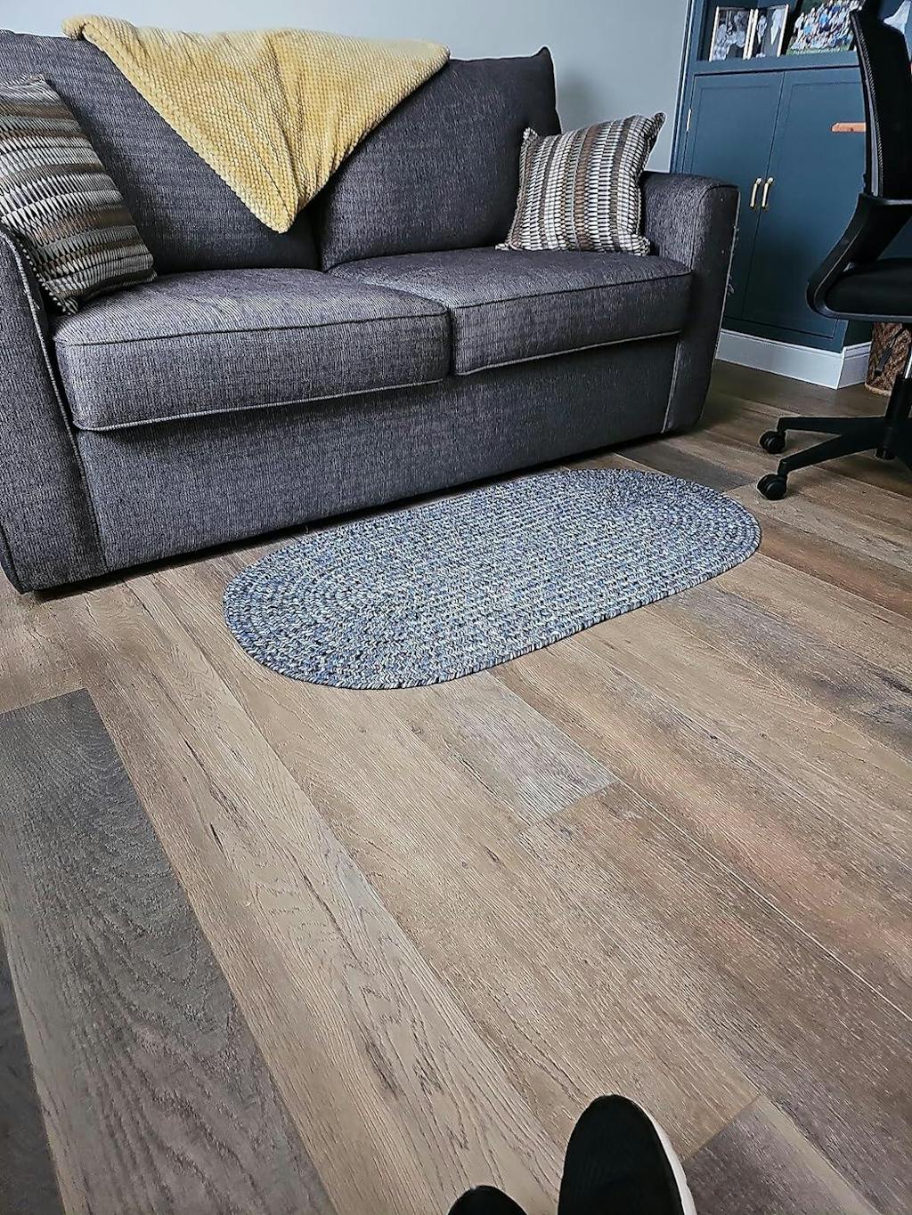 Beige Farmhouse Rug -  Washable Indoor/Outdoor -Primitive Braided Rugs  - Made in USA