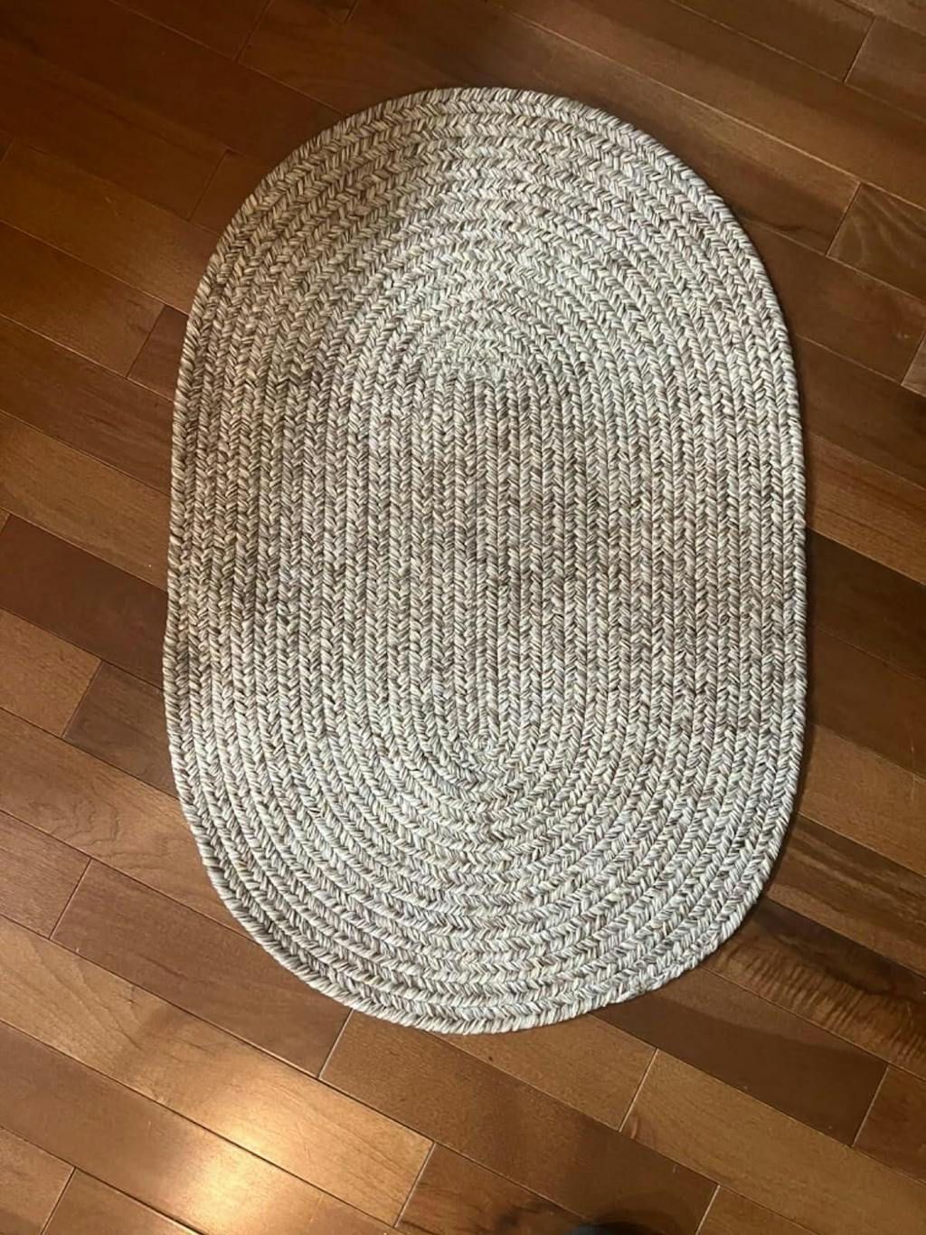 Beige Farmhouse Rug -  Washable Indoor/Outdoor -Primitive Braided Rugs  - Made in USA