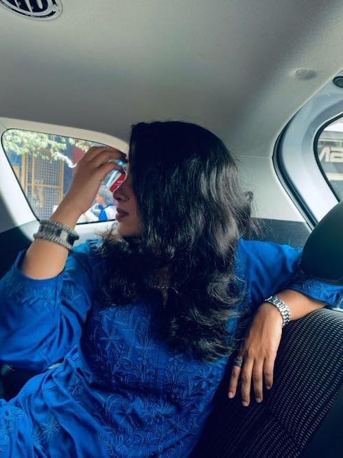 Blue Rayon Cotton Chikankari Kurta With Palazzo