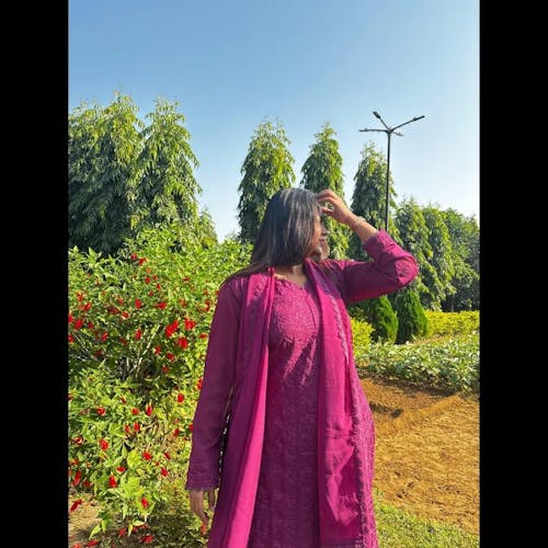 Viscose Georgette Chikankari Kurta With Palazzo And Dupatta